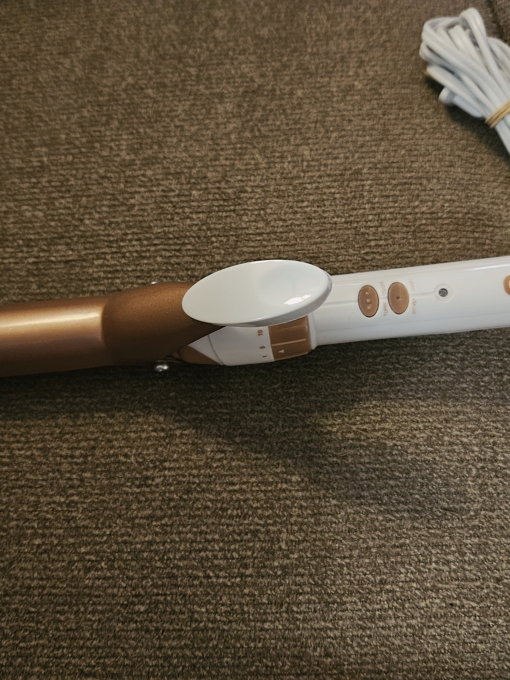 White and Copper 1" Ceramic Curling Iron - Women Hair Styling